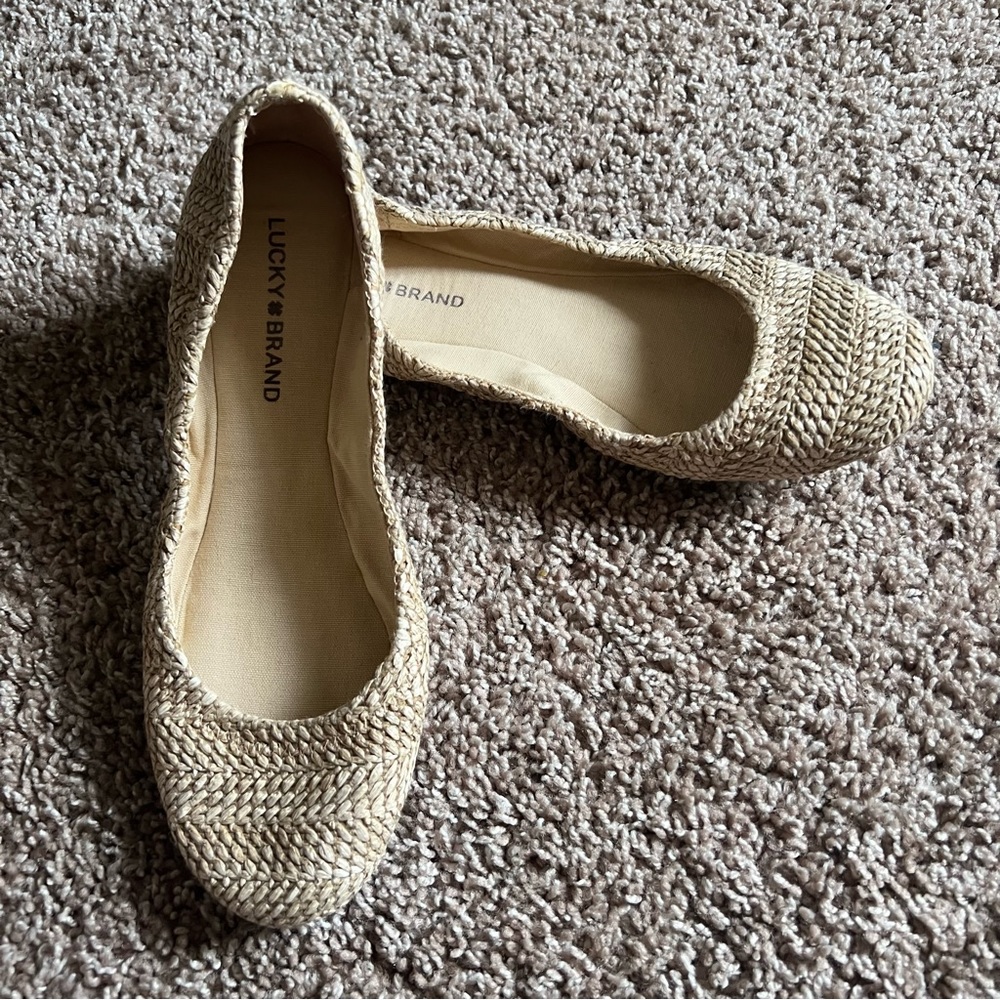 Lucky Brand Woven Straw Ballet Flats in Natural - Picture 2 of 8